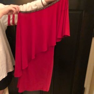 Cache red off-shoulder dress!